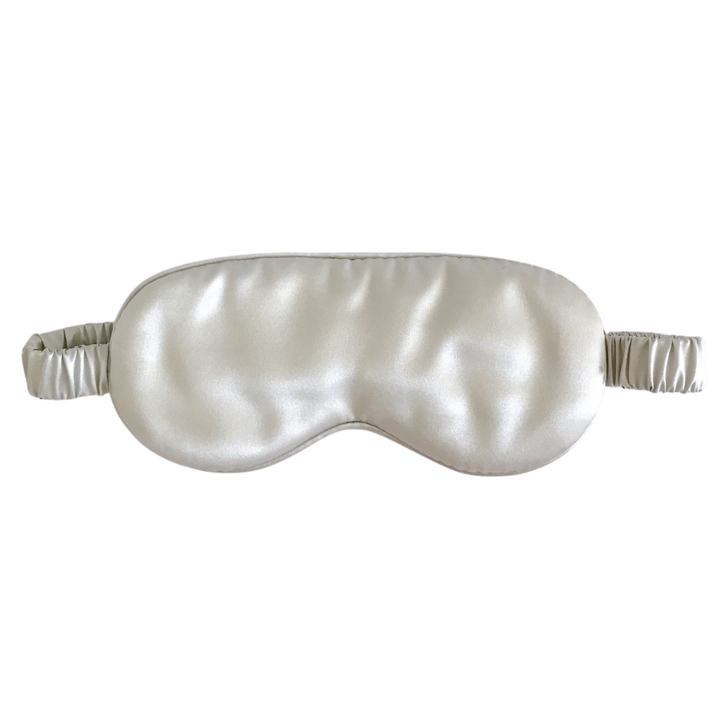 100% Pure Mulberry Silk Sleep Eye Mask Silver