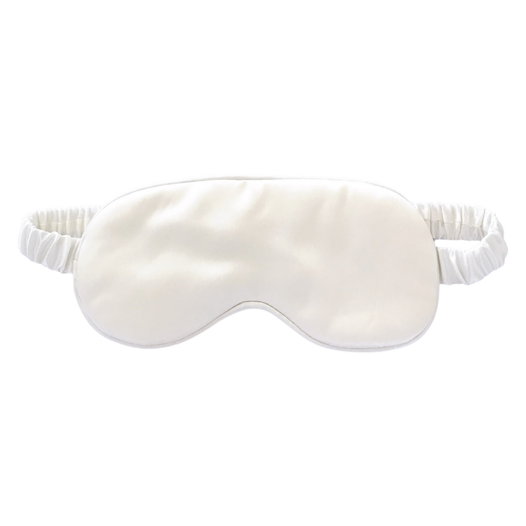 100% Pure Mulberry Silk Sleep Eye Mask White