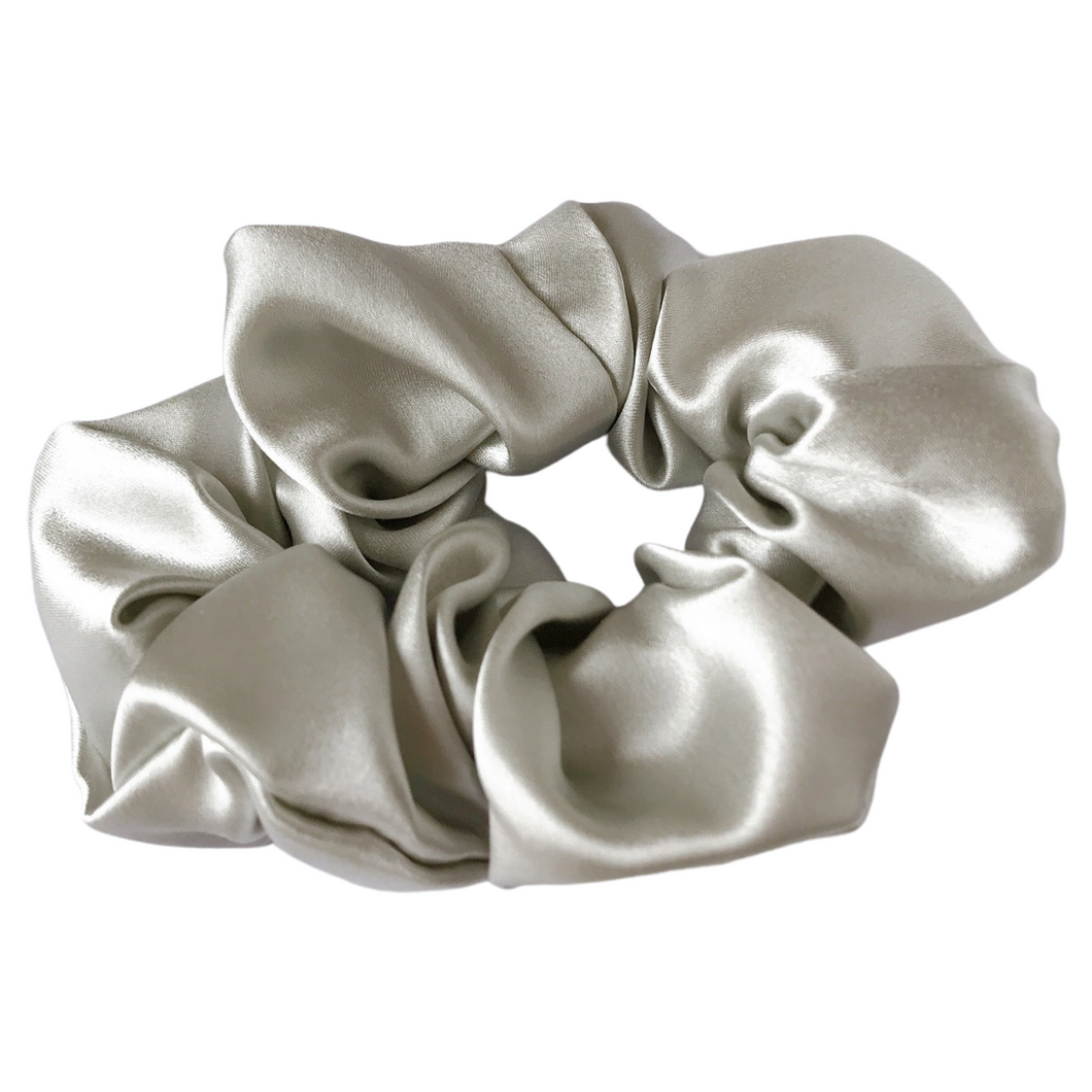 Pure Mulberry Silk Hair Scrunchies Silver