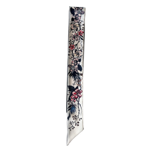 Load image into Gallery viewer, Silk Skinny Scarf French Pink Black White Flowers
