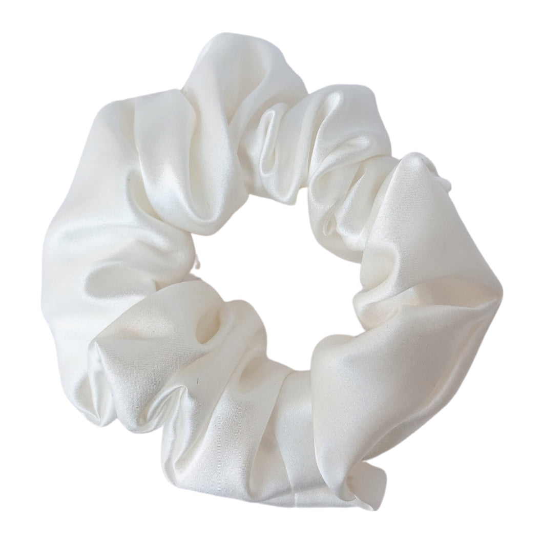 Pure Mulberry Silk Hair Scrunchies White